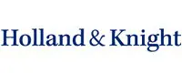 A blue and white logo of the company rand & krieger.